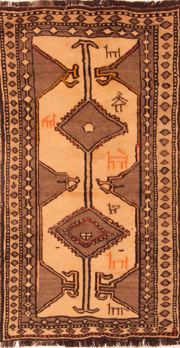 Gabbeh Grey Hand Knotted 31 X 58  Area Rug 100-24598 Image 0