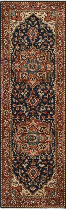 Serapi Blue Runner Hand Knotted 26 X 710  Area Rug 250-24601 Image 0