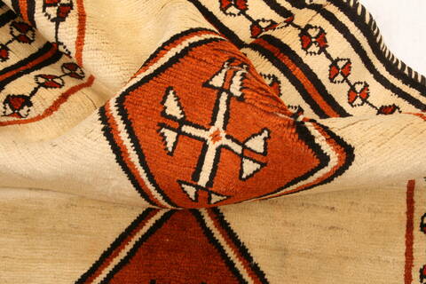 Gabbeh White Hand Knotted 34 X 63  Area Rug 100-24624 Image 2
