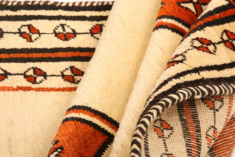 Gabbeh White Hand Knotted 34 X 63  Area Rug 100-24624 Image 3