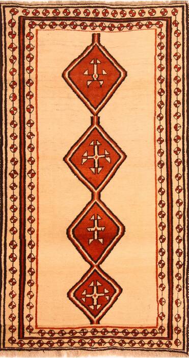 Gabbeh White Hand Knotted 34 X 63  Area Rug 100-24624 Image 0