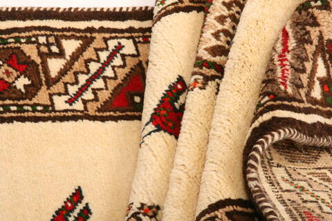Gabbeh Beige Runner Hand Knotted 35 X 68  Area Rug 100-24625 Image 3
