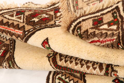 Gabbeh Beige Runner Hand Knotted 35 X 68  Area Rug 100-24625 Image 4