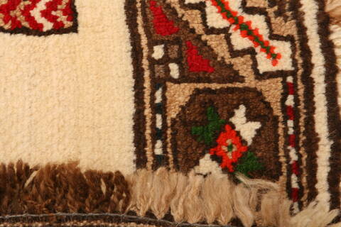 Gabbeh Beige Runner Hand Knotted 35 X 68  Area Rug 100-24625 Image 7