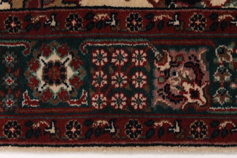 Tabriz Beige Runner Hand Knotted 27 X 78  Area Rug 250-24633 Image 4