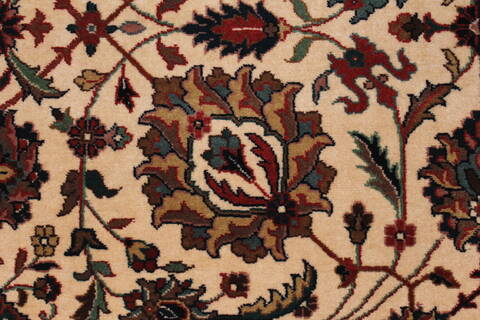 Tabriz Beige Runner Hand Knotted 27 X 78  Area Rug 250-24633 Image 5