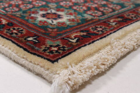 Tabriz Beige Runner Hand Knotted 27 X 78  Area Rug 250-24633 Image 7