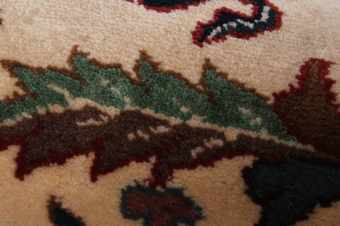 Tabriz Beige Runner Hand Knotted 27 X 78  Area Rug 250-24633 Image 8