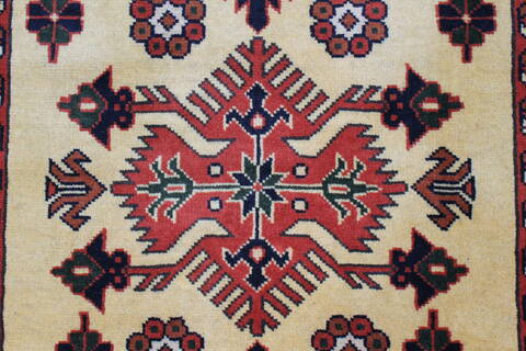 Turkman Yellow Runner Hand Knotted 29 X 68  Area Rug 250-24635 Image 4