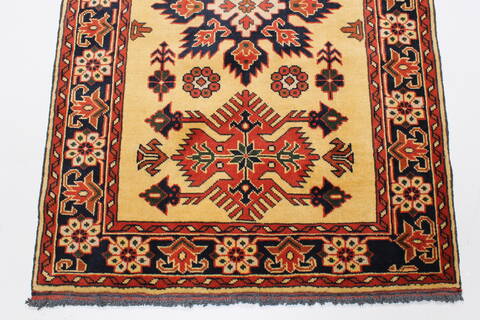 Turkman Yellow Runner Hand Knotted 29 X 68  Area Rug 250-24635 Image 5