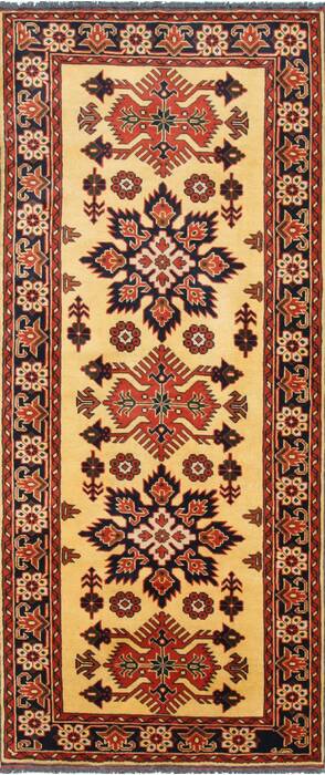 Turkman Yellow Runner Hand Knotted 29 X 68  Area Rug 250-24635 Image 0