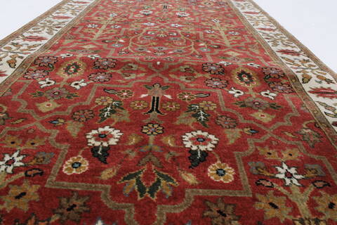 Sanandaj Brown Runner Hand Knotted 26 X 80  Area Rug 250-24641 Image 1