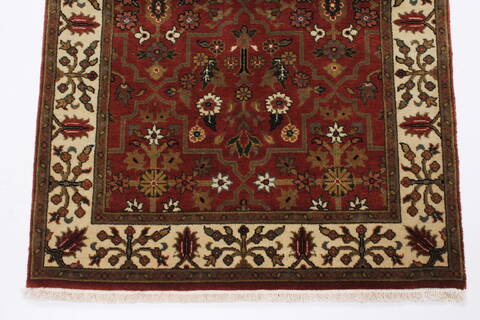 Sanandaj Brown Runner Hand Knotted 26 X 80  Area Rug 250-24641 Image 4