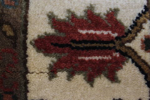 Sanandaj Brown Runner Hand Knotted 26 X 80  Area Rug 250-24641 Image 8