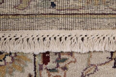 Tabriz Beige Runner Hand Knotted 27 X 81  Area Rug 250-24654 Image 1