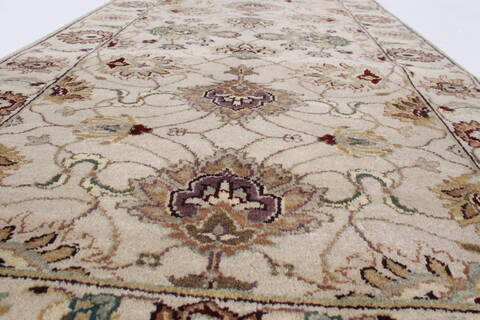 Tabriz Beige Runner Hand Knotted 27 X 81  Area Rug 250-24654 Image 2