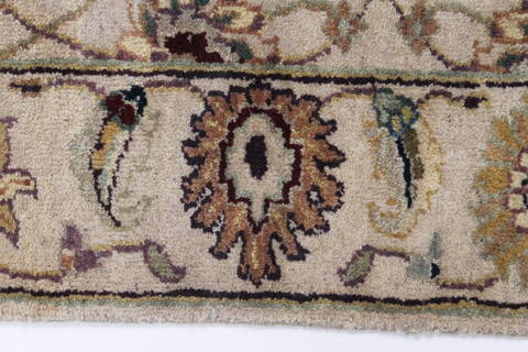 Tabriz Beige Runner Hand Knotted 27 X 81  Area Rug 250-24654 Image 3