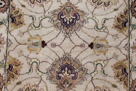 Tabriz Beige Runner Hand Knotted 27 X 81  Area Rug 250-24654 Image 4