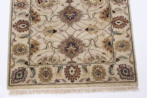 Tabriz Beige Runner Hand Knotted 27 X 81  Area Rug 250-24654 Image 5