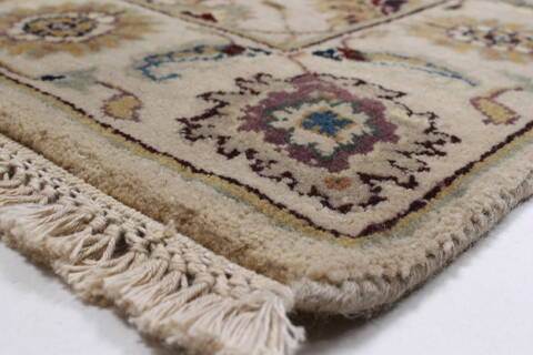 Tabriz Beige Runner Hand Knotted 27 X 81  Area Rug 250-24654 Image 6
