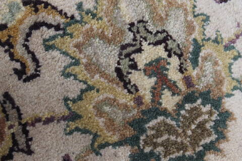 Tabriz Beige Runner Hand Knotted 27 X 81  Area Rug 250-24654 Image 7