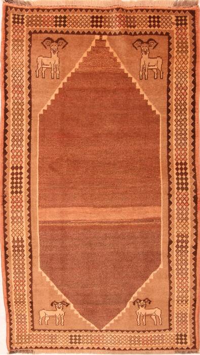 Gabbeh Beige Hand Knotted 42 X 75  Area Rug 100-24659 Image 0