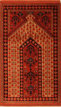 Shirvan Orange Hand Knotted 3'8" X 6'1"  Area Rug 100-24680