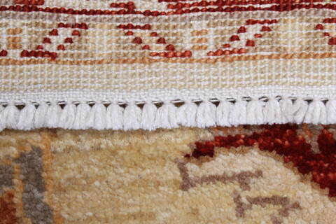 Pishavar Beige Runner Hand Knotted 25 X 610  Area Rug 250-24686 Image 11