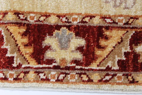 Pishavar Beige Runner Hand Knotted 25 X 610  Area Rug 250-24686 Image 2