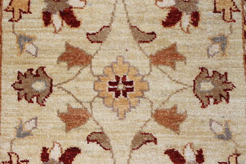 Pishavar Beige Runner Hand Knotted 25 X 610  Area Rug 250-24686 Image 3