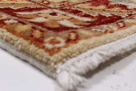 Pishavar Beige Runner Hand Knotted 25 X 610  Area Rug 250-24686 Image 5