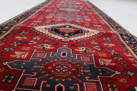 Karajeh Red Runner Hand Knotted 26 X 711  Area Rug 250-24689 Image 1