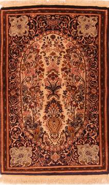 Egyptian Kashan Multicolor Rectangle 3x4 ft Wool Carpet 24698