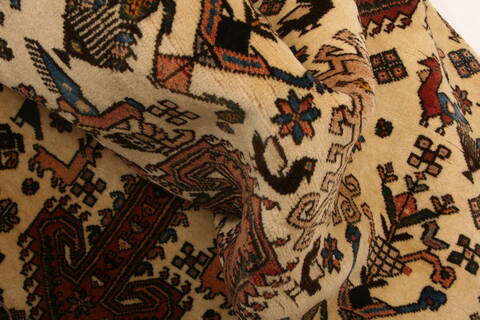 Abadeh Beige Runner Hand Knotted 28 X 65  Area Rug 100-24713 Image 2
