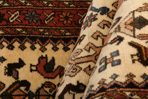 Abadeh Beige Runner Hand Knotted 28 X 65  Area Rug 100-24713 Image 4