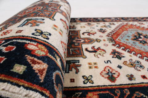 Karajeh Beige Runner Hand Knotted 20 X 511  Area Rug 250-24757 Image 11