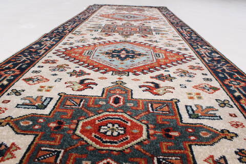 Karajeh Beige Runner Hand Knotted 20 X 511  Area Rug 250-24757 Image 2