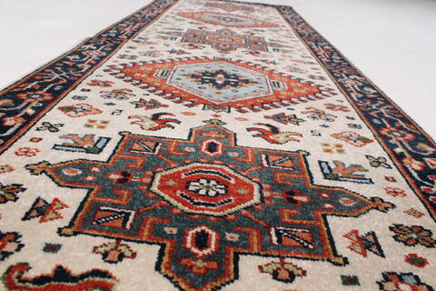 Karajeh Beige Runner Hand Knotted 20 X 511  Area Rug 250-24757 Image 3