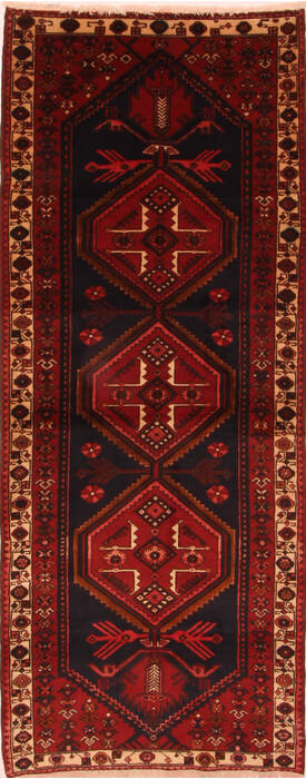 Shahsavan Brown Runner Hand Knotted 36 X 91  Area Rug 100-24813 Image 0