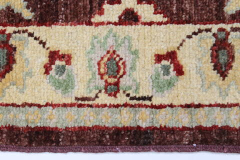 Chobi Brown Runner Hand Knotted 20 X 52  Area Rug 250-24820 Image 2
