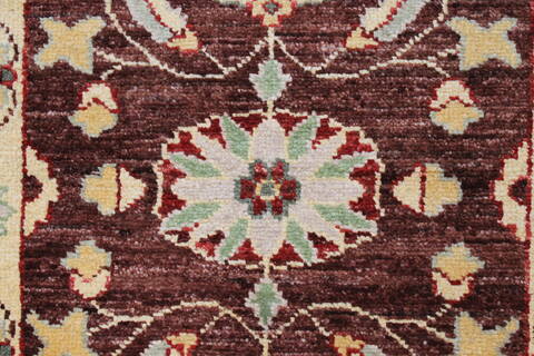 Chobi Brown Runner Hand Knotted 20 X 52  Area Rug 250-24820 Image 3