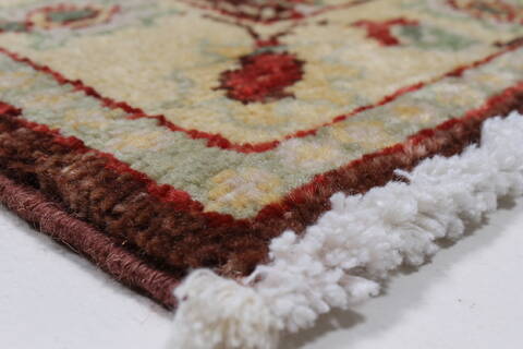 Chobi Brown Runner Hand Knotted 20 X 52  Area Rug 250-24820 Image 5