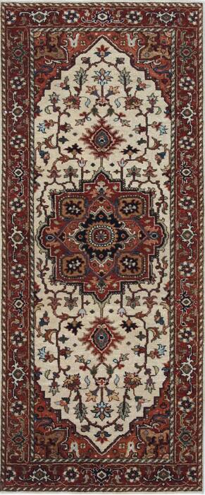 Serapi White Runner Hand Knotted 26 X 60  Area Rug 250-24822 Image 0