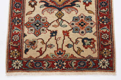 Mahal Beige Runner Hand Knotted 20 X 511  Area Rug 250-24826 Image 5