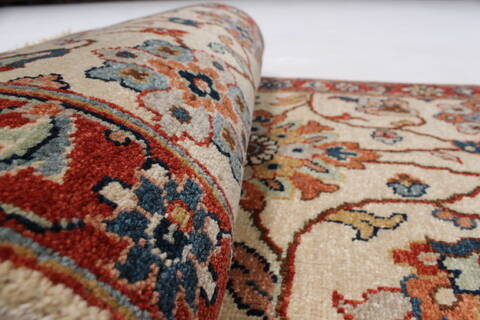 Mahal Beige Runner Hand Knotted 20 X 511  Area Rug 250-24826 Image 9
