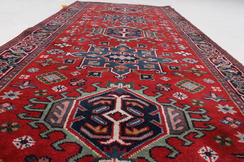 Karajeh Red Runner Hand Knotted 28 X 511  Area Rug 250-24843 Image 1