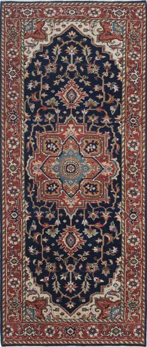 Serapi Blue Runner Hand Knotted 26 X 511  Area Rug 250-24847 Image 0