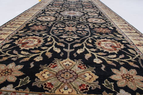 Haji Jalili Black Runner Hand Knotted 28 X 62  Area Rug 250-24854 Image 1