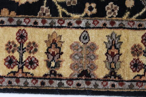 Haji Jalili Black Runner Hand Knotted 28 X 62  Area Rug 250-24854 Image 2