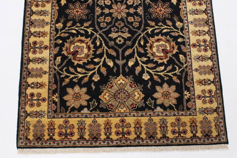 Haji Jalili Black Runner Hand Knotted 28 X 62  Area Rug 250-24854 Image 4